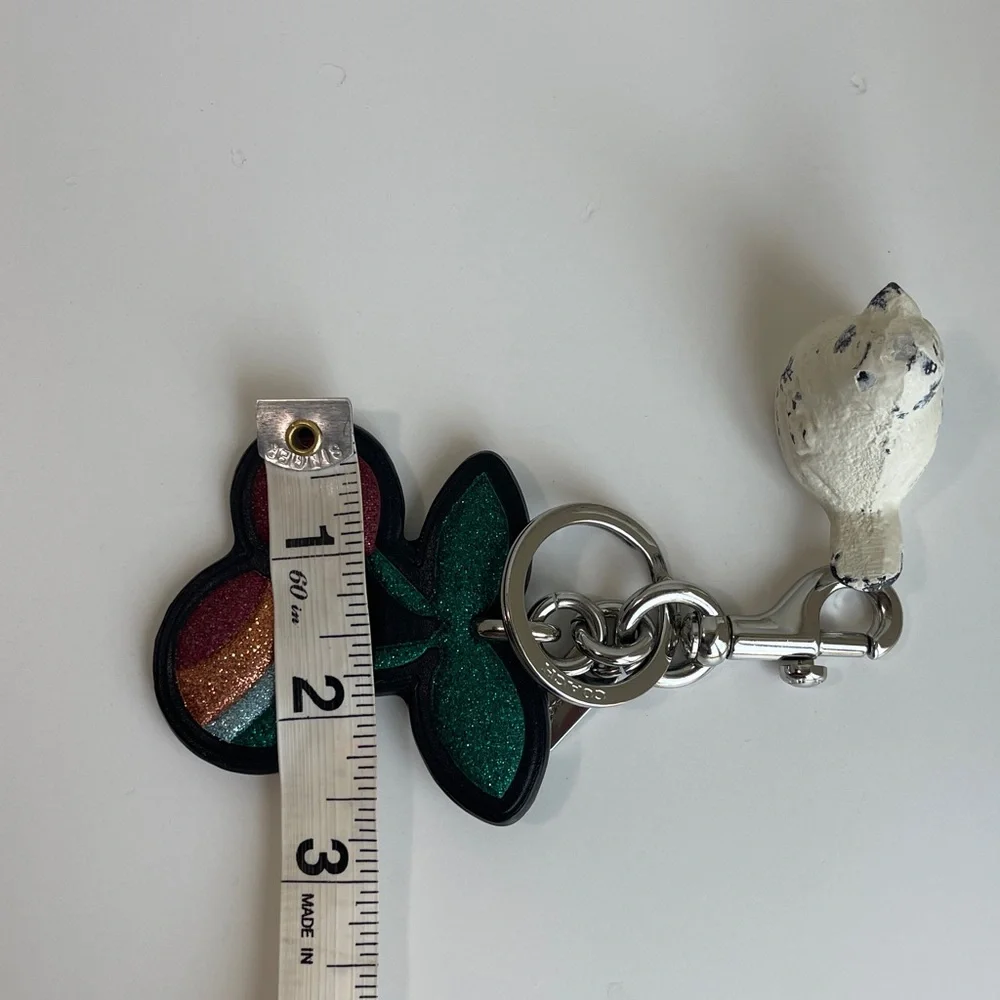 COACH Cherry Leather Bag Charm Key Fob